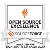 SourceForge Open Source Excellence — Awarded for Reaching 100,000 Downloads